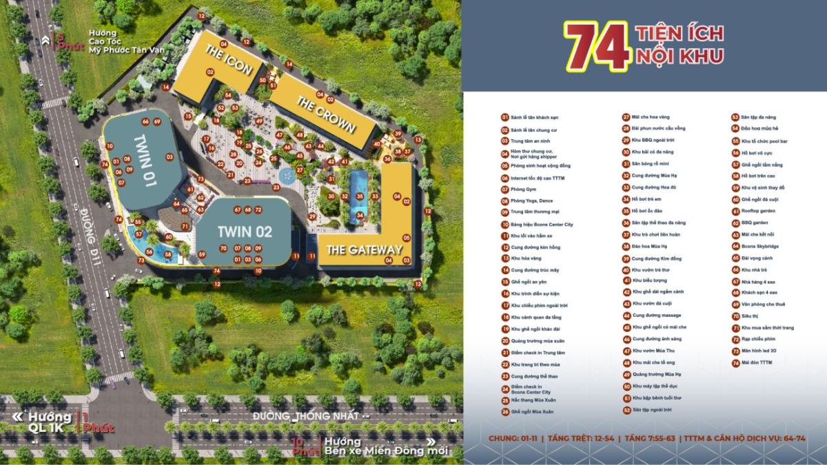 tiện ích Bcons Center City